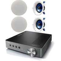 Yamaha WXA-50 Wireless Streaming Amplifier with 2 Pair of Yamaha NSIC600 In-Ceiling Speakers