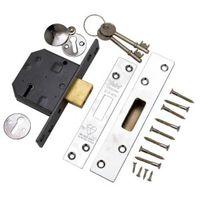 yale 64mm polished chrome 5 lever deadlock