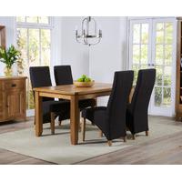 yateley 140cm oak dining table with charcoal grey henley fabric chairs