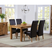 yateley 140cm oak dining table with cannes chairs