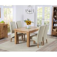 Yateley 130cm Oak Extending Dining Table with Cannes Chairs