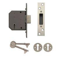 yale 64mm polished chrome 5 lever mortice deadlock