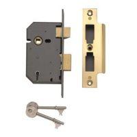 yale 64mm brass effect 5 lever mortice sashlock