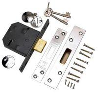 yale 76mm polished chrome 5 lever mortice deadlock