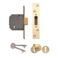 Yale 64mm Polished Brass 5 Lever Deadlock