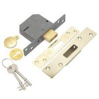 yale 64mm polished brass 5 lever mortice deadlock