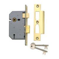 yale 76mm brass effect 3 lever mortice sashlock