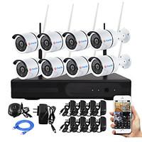 YanSe 8CH Plug and Play Wireless NVR Kit P2P 720P HD Outdoor/Indoor IR Night Vision Security IP Camera WIFI CCTV System