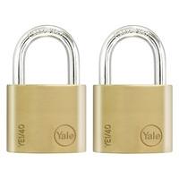 Yale Locks YALYE1402PK 40 mm Brass Finish Padlock (Pack of 2)