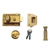 Yale YALP77P9401 P77-ENB-PP Night Latch Plus Door Viewer Lock - Yellow