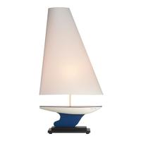 yac4399 yacht table lamp in brass personalised with sail shaped shade