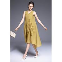 yang x m womens going out casualdaily cute loose dressembroidered v ne ...