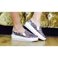 Yazmin textured glitter and diamante pumps MULTI