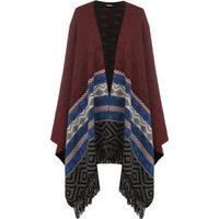 Yara Aztec Tassel Poncho - Black