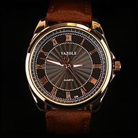 YAZOLE Brand Men\'s Fashion Personality Quartz Alloy Dress Watch(Assorted Colors) Wrist Watch Cool Watch Unique Watch