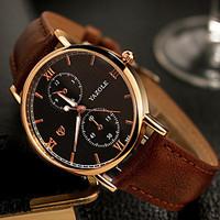 yazole mens dress watch wrist watch quartz genuine leather band casual ...