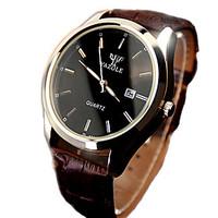 Yazole Luminous Hands Business Quartz Watch Leather Men Wristwatch Auto Calendar Casual Watch Water Resistance Wrist Watch Cool Watch Unique Watch
