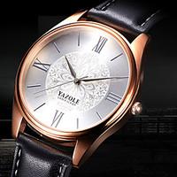 yazole mens fashion wristwatch casual watch quartz leather band flower ...