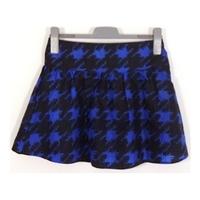 Y.D Age 12-13yrs Black and Royal Blue Patterned Skirt