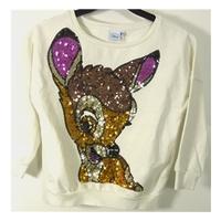 Y.D Age 8-9 Years Disney Bambi Sequin White Jumper*