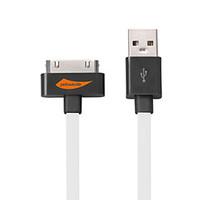 Yellowknife 30-Pin To USB Cable Charging Sync Data Flat White Cable for iPhone 4/4s 100cm
