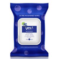 Yes To Blueberries - Age Refresh Cleansing Face wipes - 25 pack