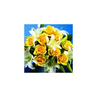 yellow rose lily bouquet