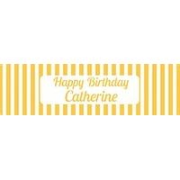 Yellow Stripe Personalised Party Banner