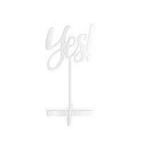 yes acrylic sign white