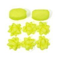 Yellow Neon Bow and Ribbon 8 Pack