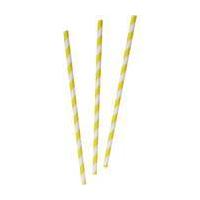 Yellow Striped Paper Straws 20 Pack