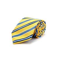 Yellow/Navy Stripe - Woven Silk Tie