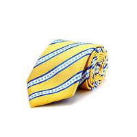Yellow/Blue/White Stripe - Woven Silk Tie