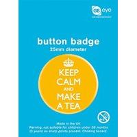 Yellow Keep Calm And Make A Tea Button Badge