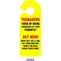 Yellow Teenagers Door Hanger