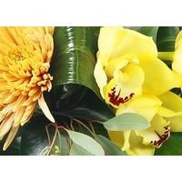 Yellow Orientals in a Glass Vase