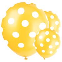 Yellow Polka Latex Party Balloons
