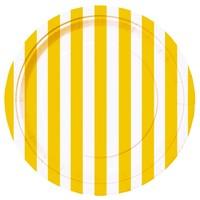 Yellow Stripe 7in Party Plates