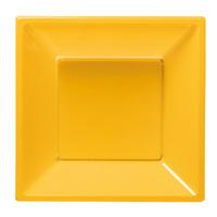 Yellow 9in Square Plastic Party Plates