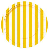 Yellow Stripe 7in Paper Party Plates