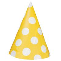 Yellow Polka Party Hats