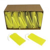 yellow strung tags 120x60mm pack of 1000 kf01626