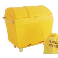 yellow clinical waste truck 400 litre with graphic 313747