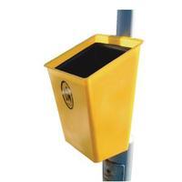 yellow wall mounted 28 litre litter bin with poly liner 322989