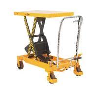 yellow and black mobile lifting table 300kg capacity 329456