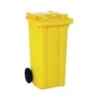 yellow 2 wheel refuse container 120 litre 331120