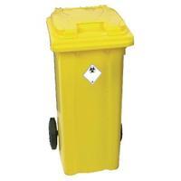 yellow clinical waste 2 wheel refuse container 360 litre 377920