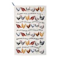 year in the country hens tea towel