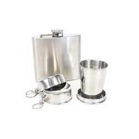 Yellowstone Hip Flask Packable Cup Set