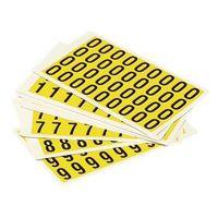 YELLOW LABELS 12.5X8.5MM PACK OF 0-9